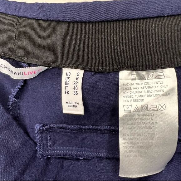 ISAAC MIZRAHI wide leg trouser. Navy. Nautical size 2 - Picture 3 of 5